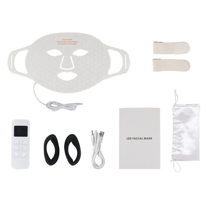Facial LED mask for anti-ageing skin care routine