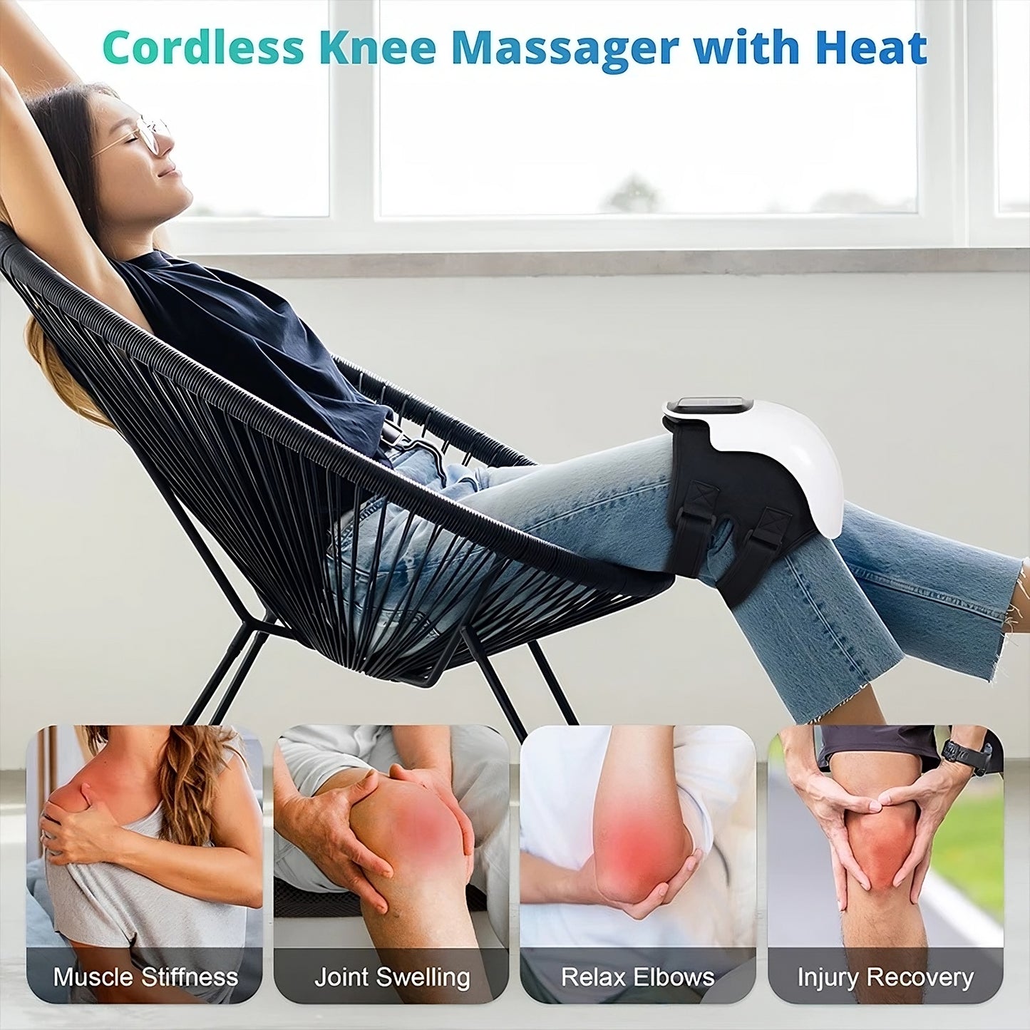 Heat and red light knee massager