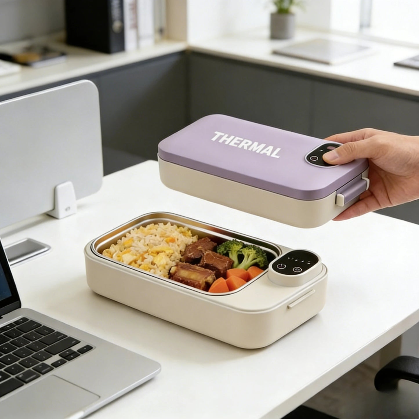 Non-stick rechargeable lunch box warmer 900ml