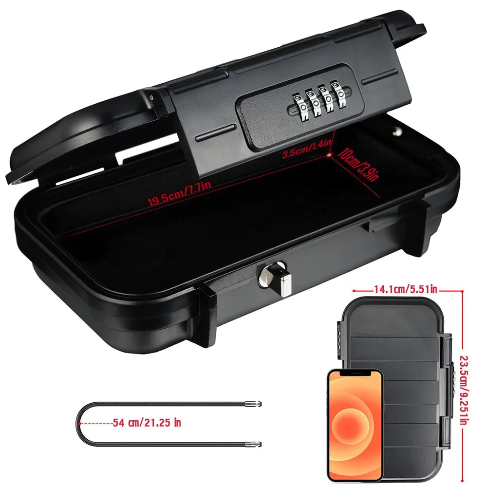 Portable security box with cable lock