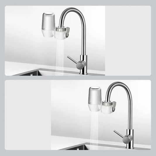 Tool-free water filter on kitchen tap