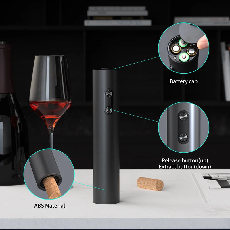 Wine opener set with vacuum preservation pump