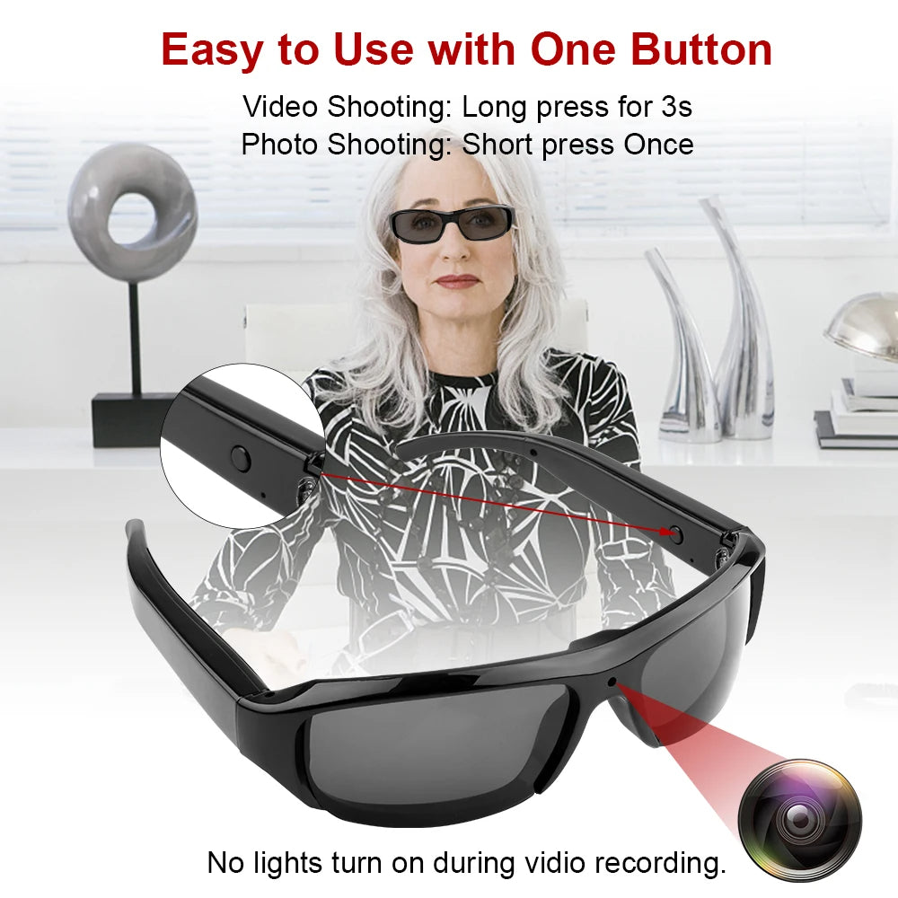 1080P HD spy glasses with wide-angle lens grandline retail