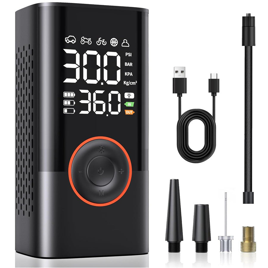 150 PSI portable tyre inflator with LCD display
