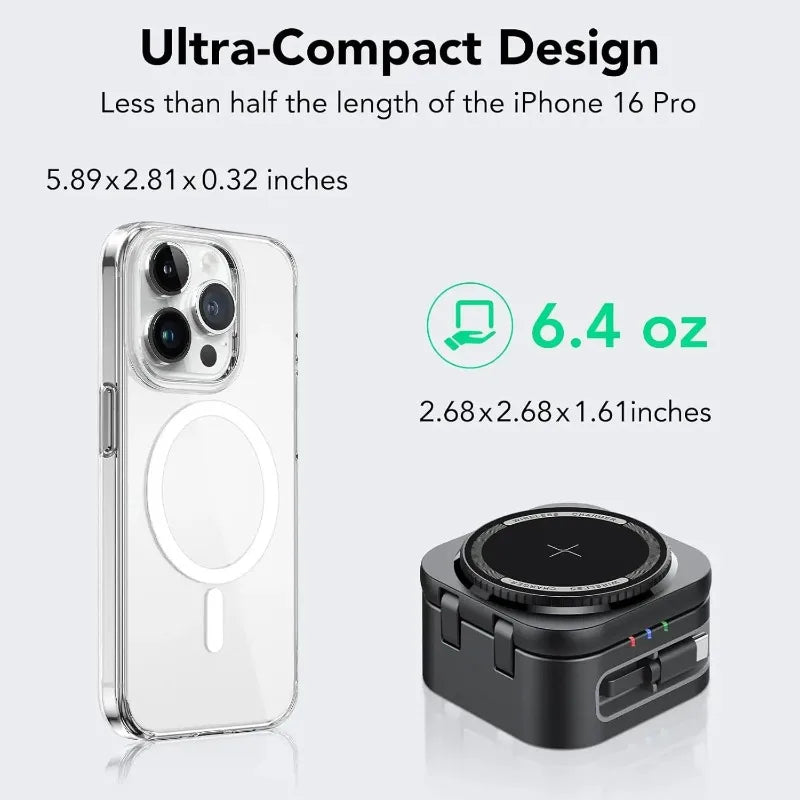 15W fast charging station with retractable cable