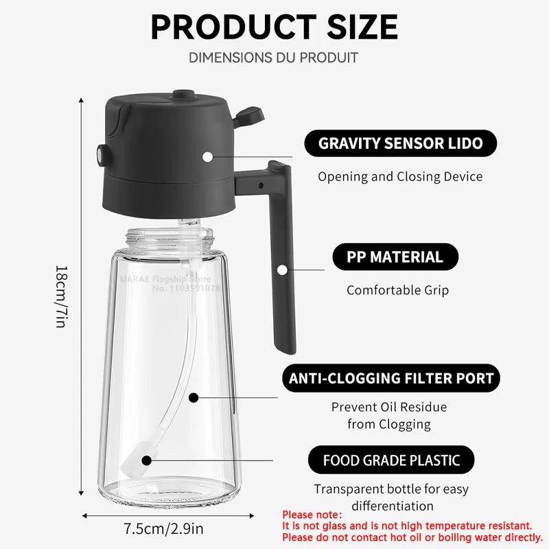 2-in-1 oil spray and pour bottle