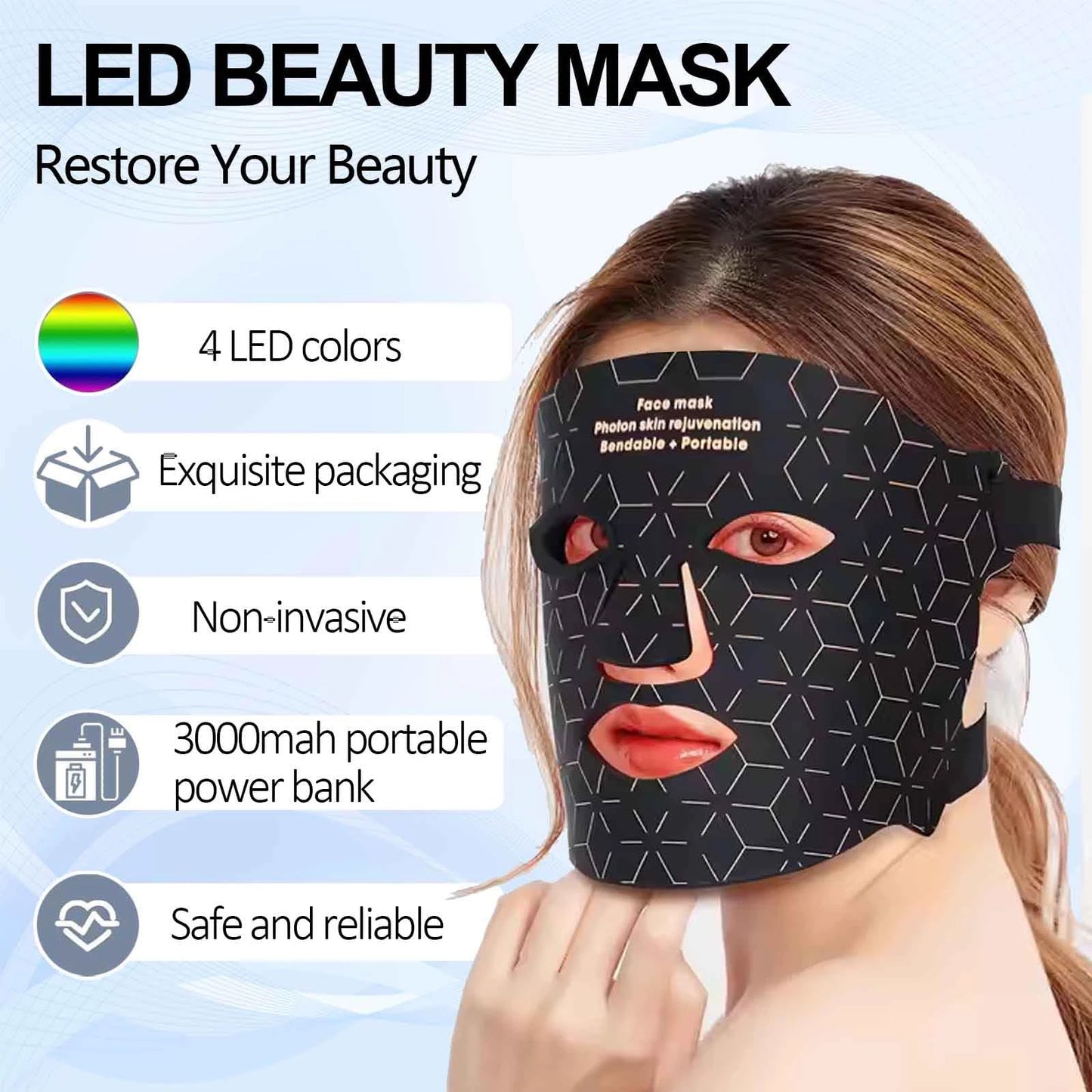 220 LED face mask for collagen and elasticity