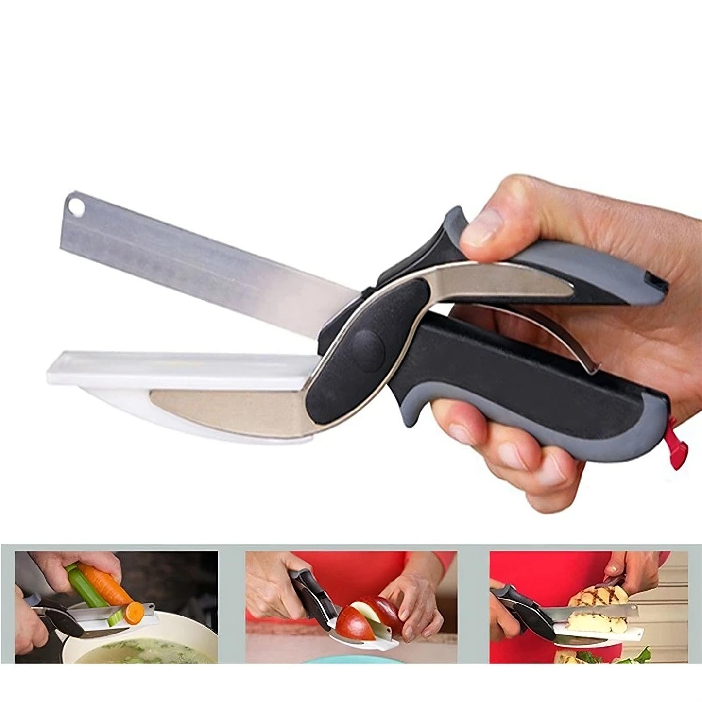 Kitchen Scissors with Cutting Board – 2-in-1 Chopping Tool for Fast Food Prep