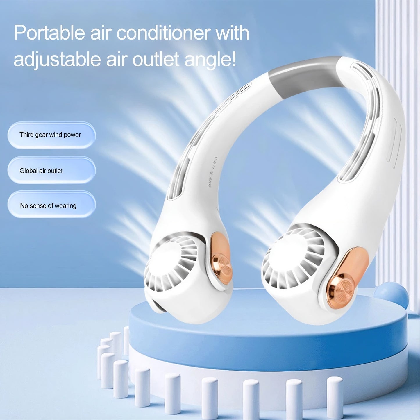 360-degree airflow bladeless neck fan