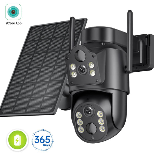 4K dual lens solar security camera