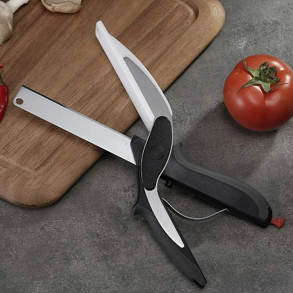 Kitchen Scissors with Cutting Board – 2-in-1 Chopping Tool for Fast Food Prep