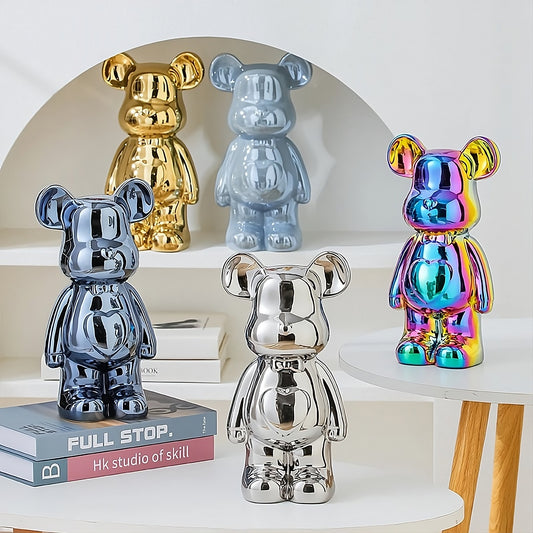 Aesthetic bear brick ceramic statue