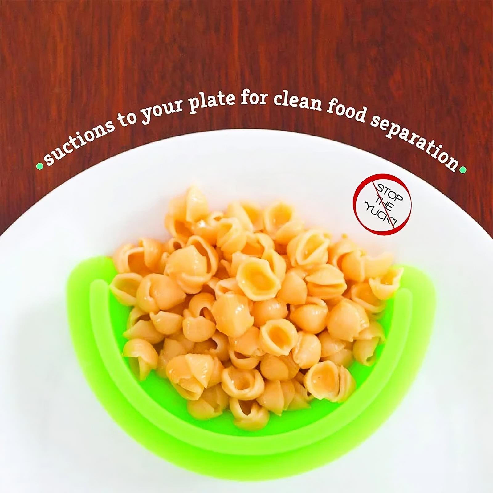 BPA-free food divider on plate