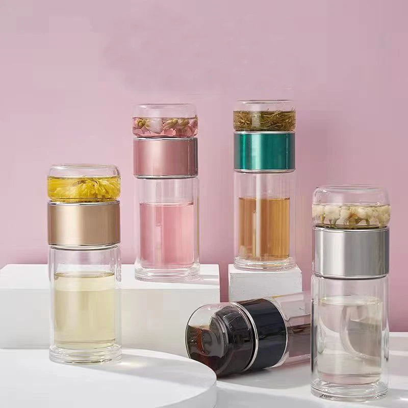 Borosilicate glass tea bottle