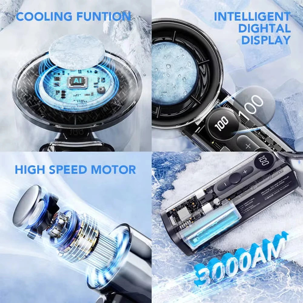 Compact handheld fan for travel and commuting