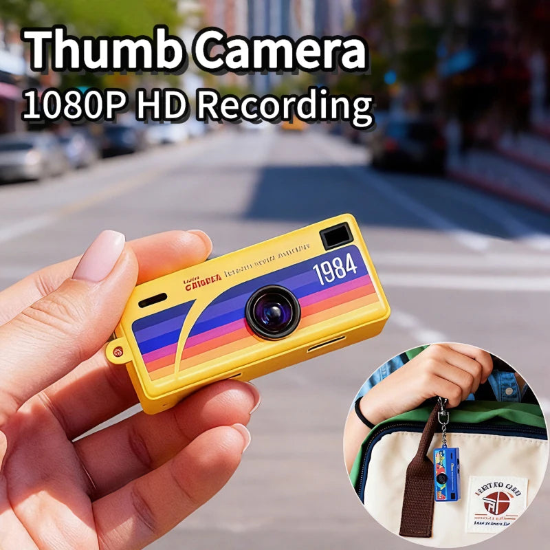 Compact keychain camera with wide-angle lens