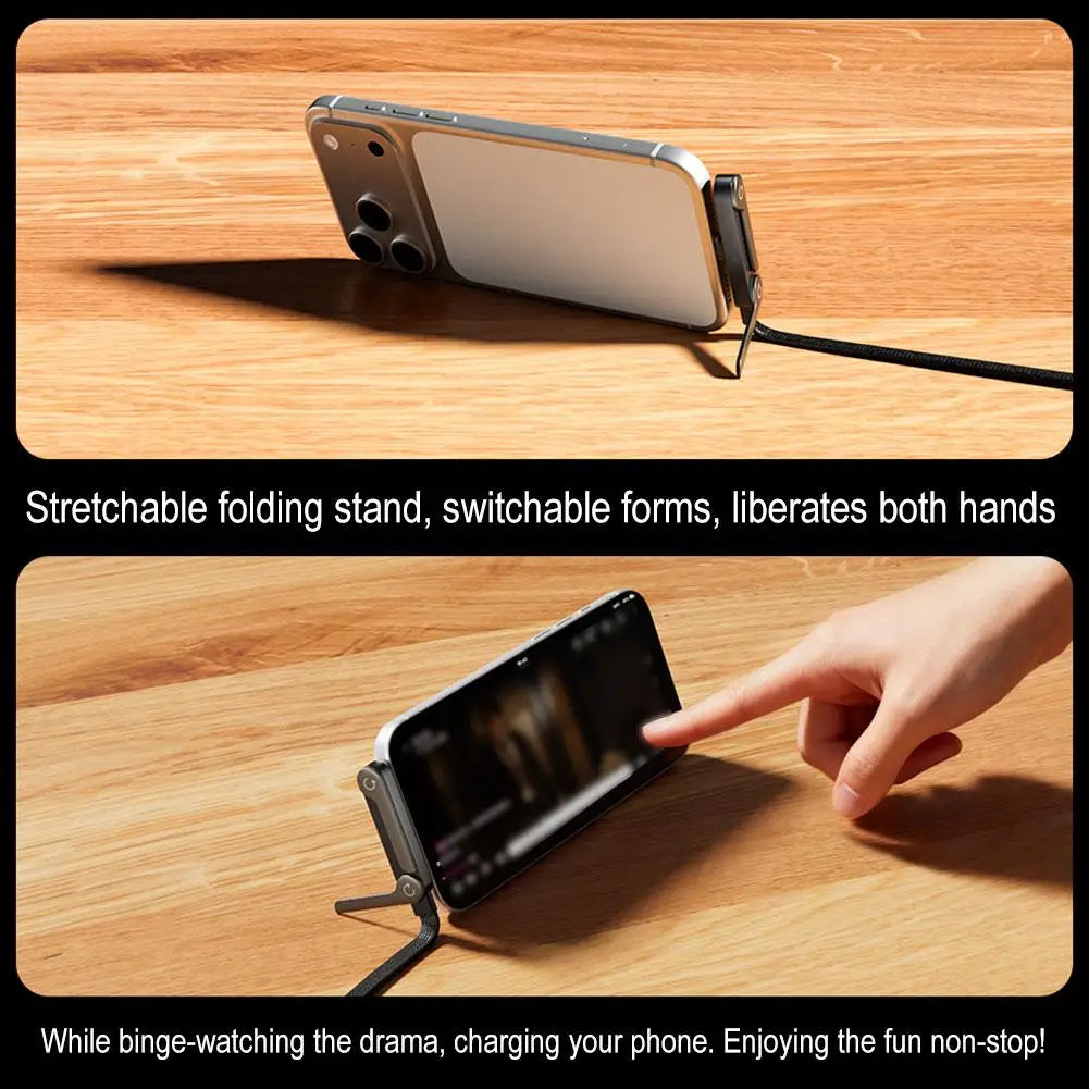 Compact phone charger and stand combo