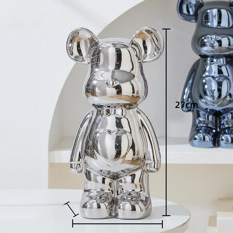 Contemporary ceramic bear brick décor