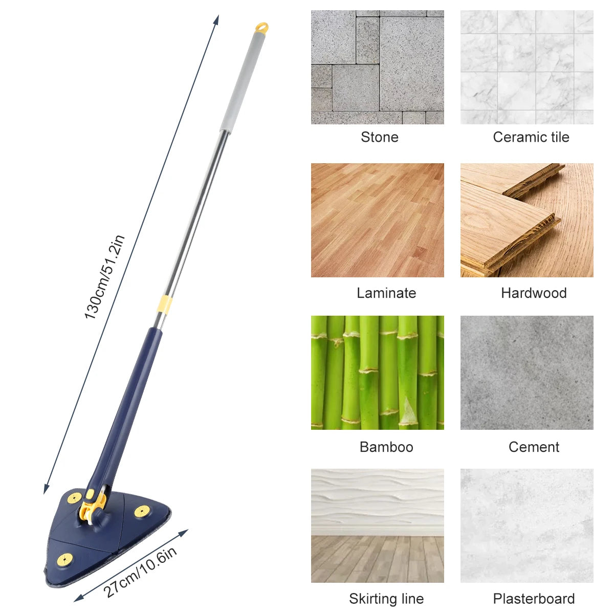 Corner-cleaning triangular mop