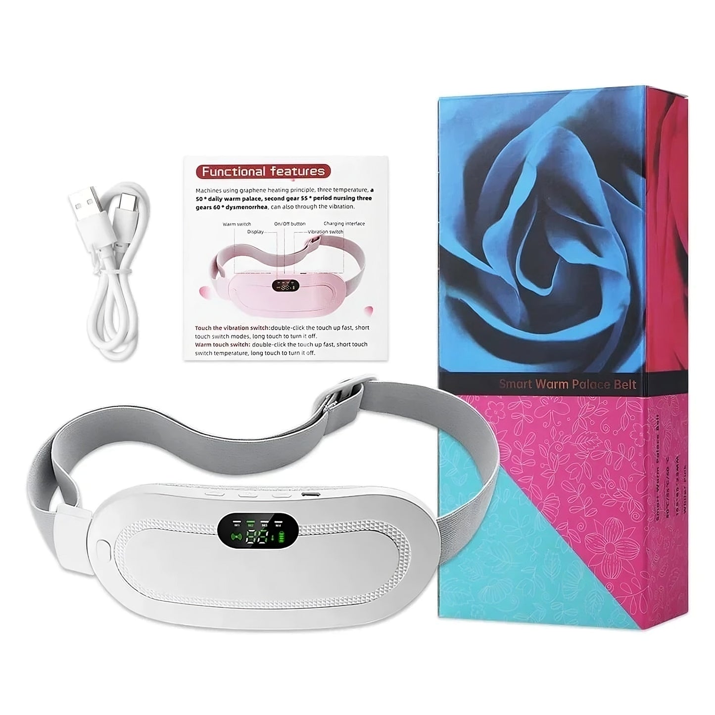 Discreet menstrual heating belt under clothing