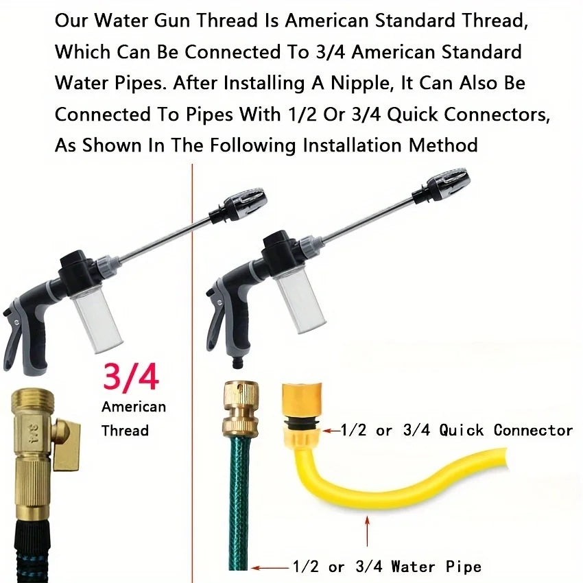 Dual-handle high-pressure water gun