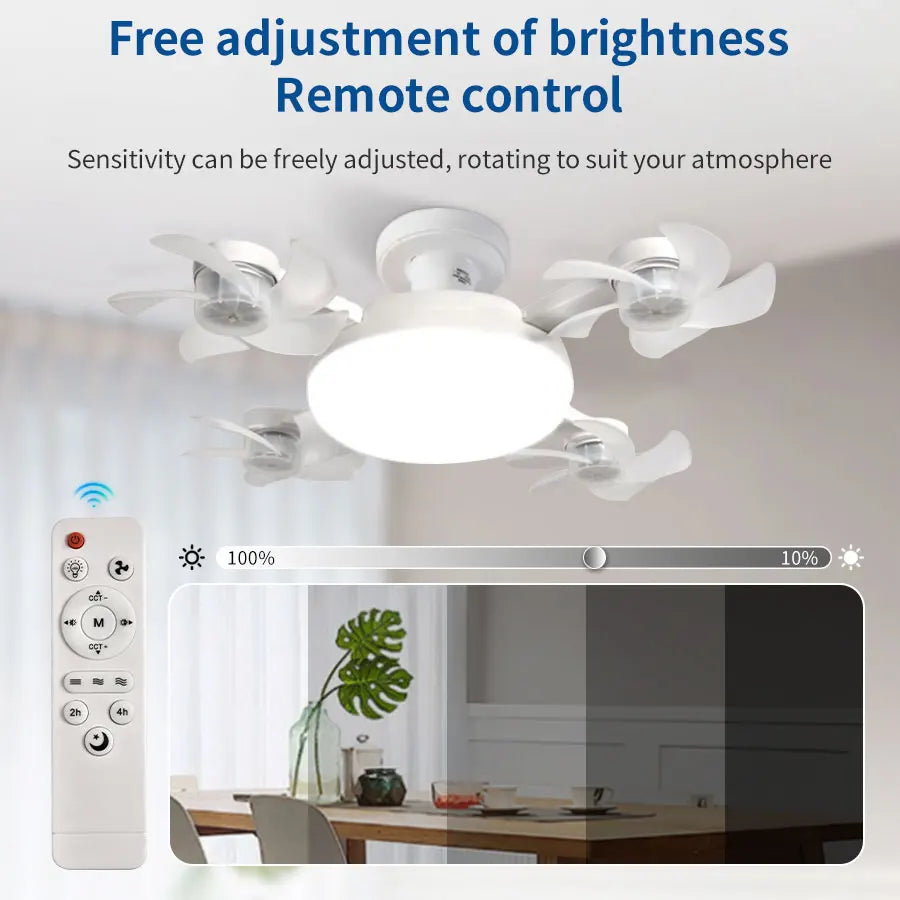 E27 socket fan light with remote control