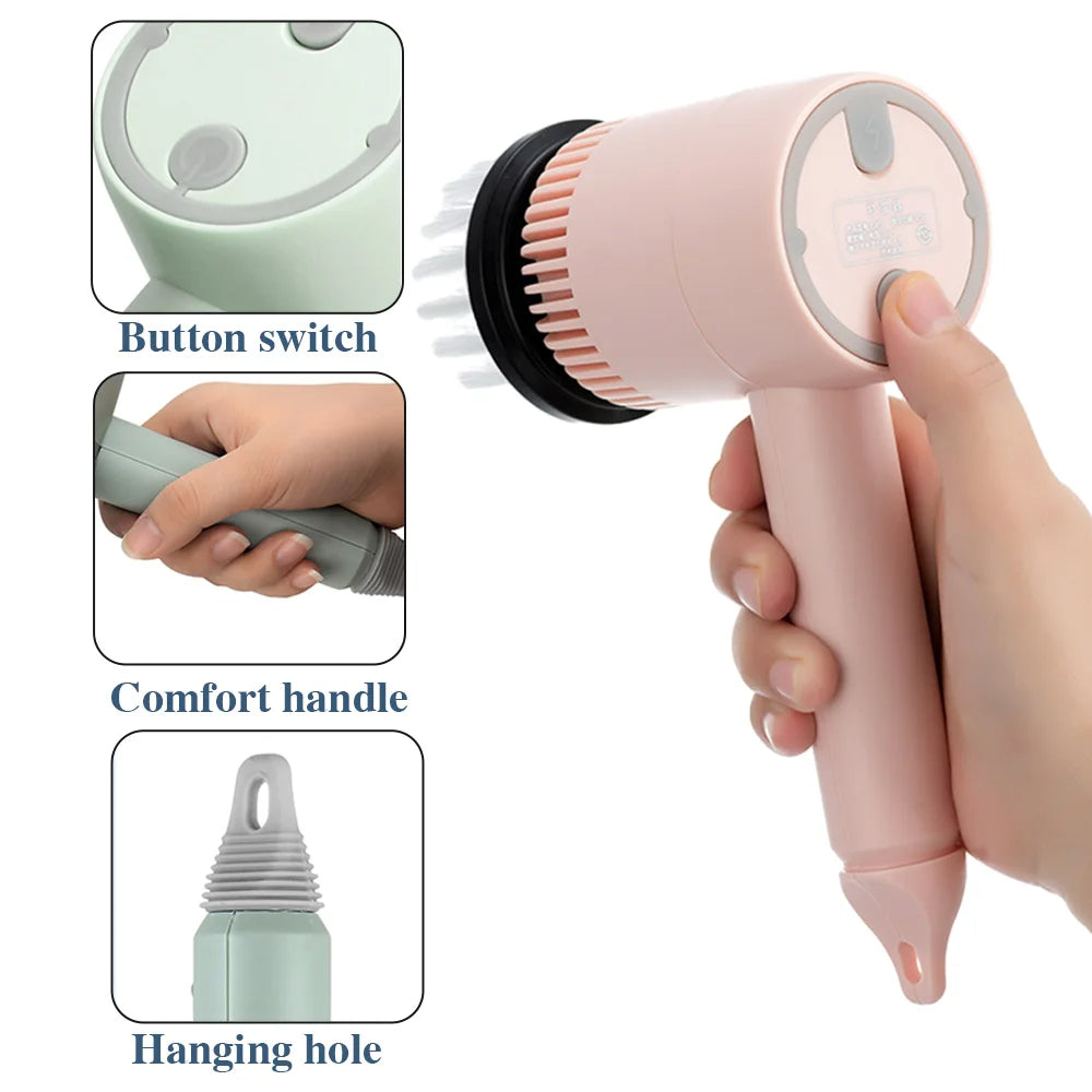 Electric cleaning brush with interchangeable heads