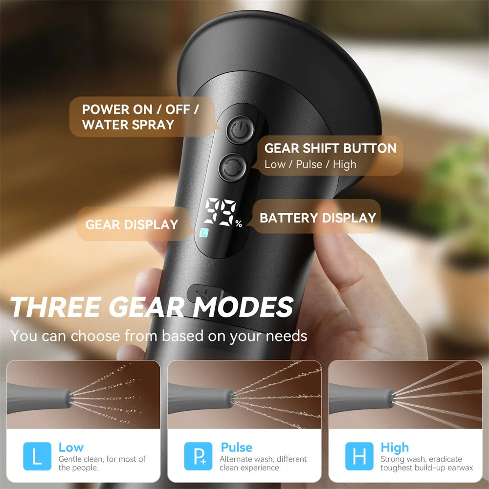 Electric ear cleaner with temperature sensor