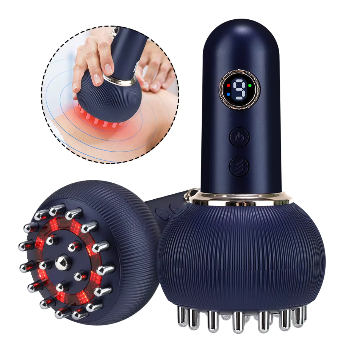 Electric meridian brush gua sha cupping massager