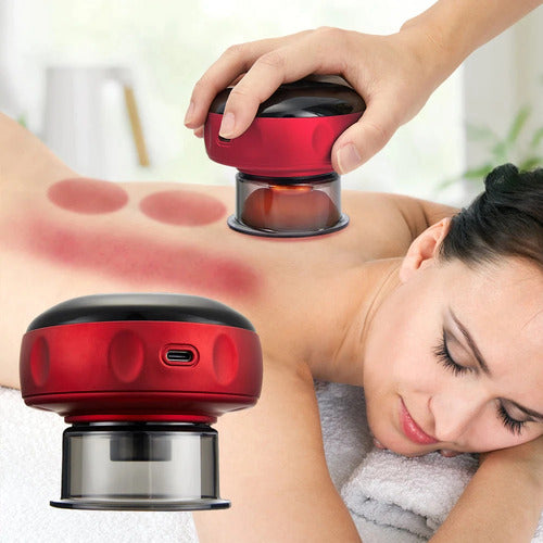 Electric vacuum cupping massager with red light
