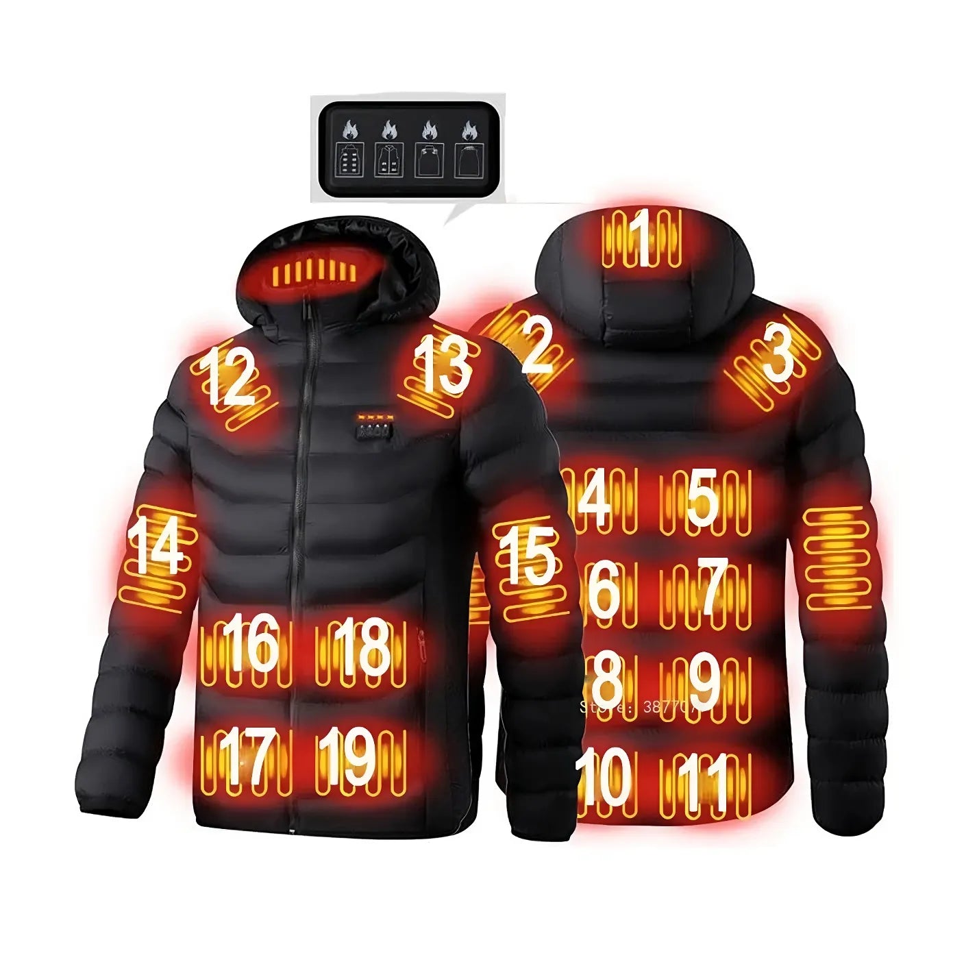 Electric warming jacket with temperature control