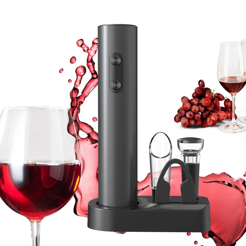 Electric wine opener with wine stoppers