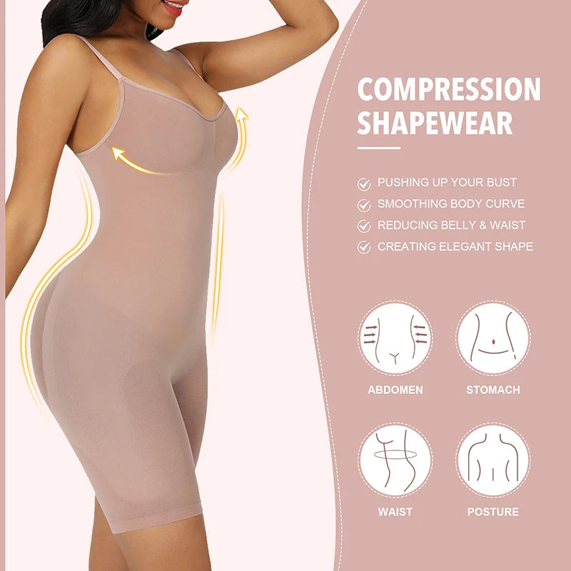 Firm compression shapewear bodysuit