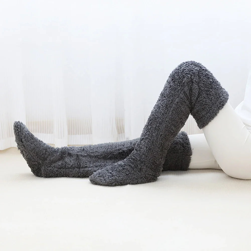 Fleece-lined knee-high leg warmers