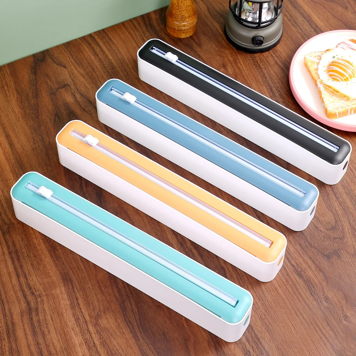 Foil storage rack in kitchen drawer