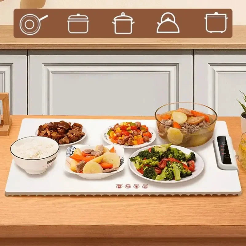 Foldable electric food heating mat