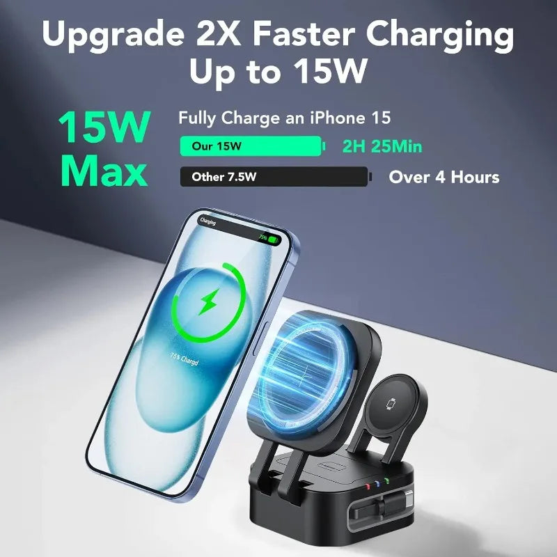 Foldable magnetic wireless charger
