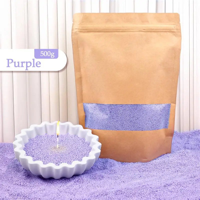 Granular pearl candle wax beads