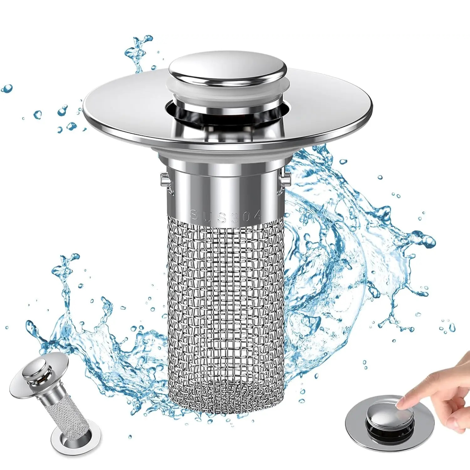 Hair catcher filter for sink drain