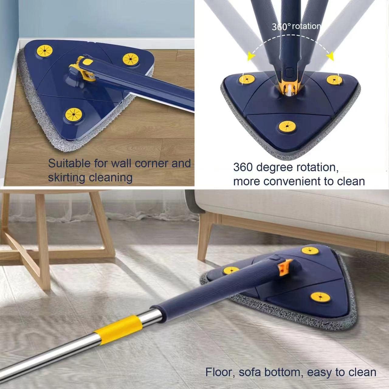 Hands-free squeeze mop in use