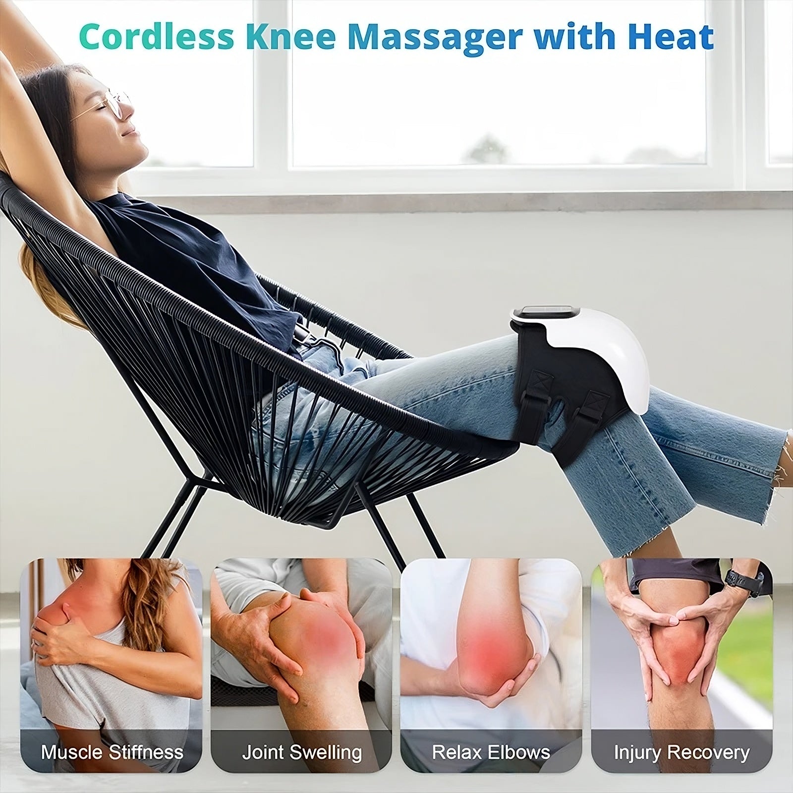 Heat and red light knee massager