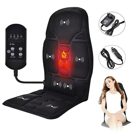 Heated massage chair pad with 7 motors