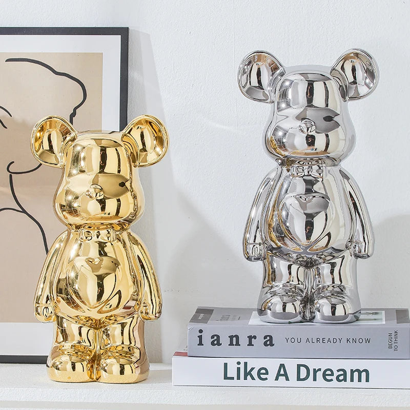 High-quality ceramic bear brick art