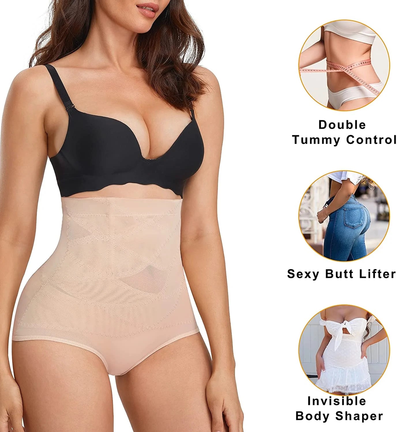 High-waisted shaping pants for flattering silhouette