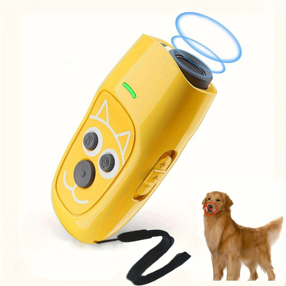Humane ultrasonic pet training device