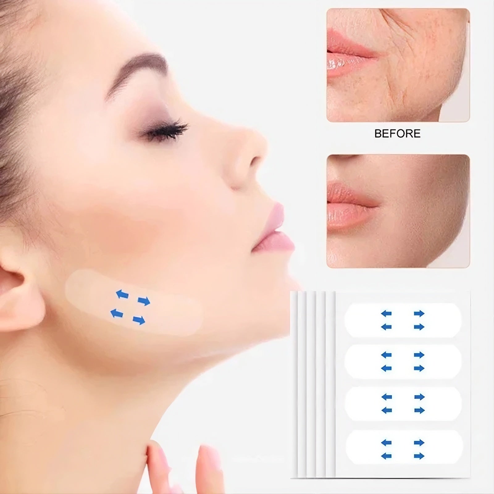 Invisible facelift stickers for instant lifting