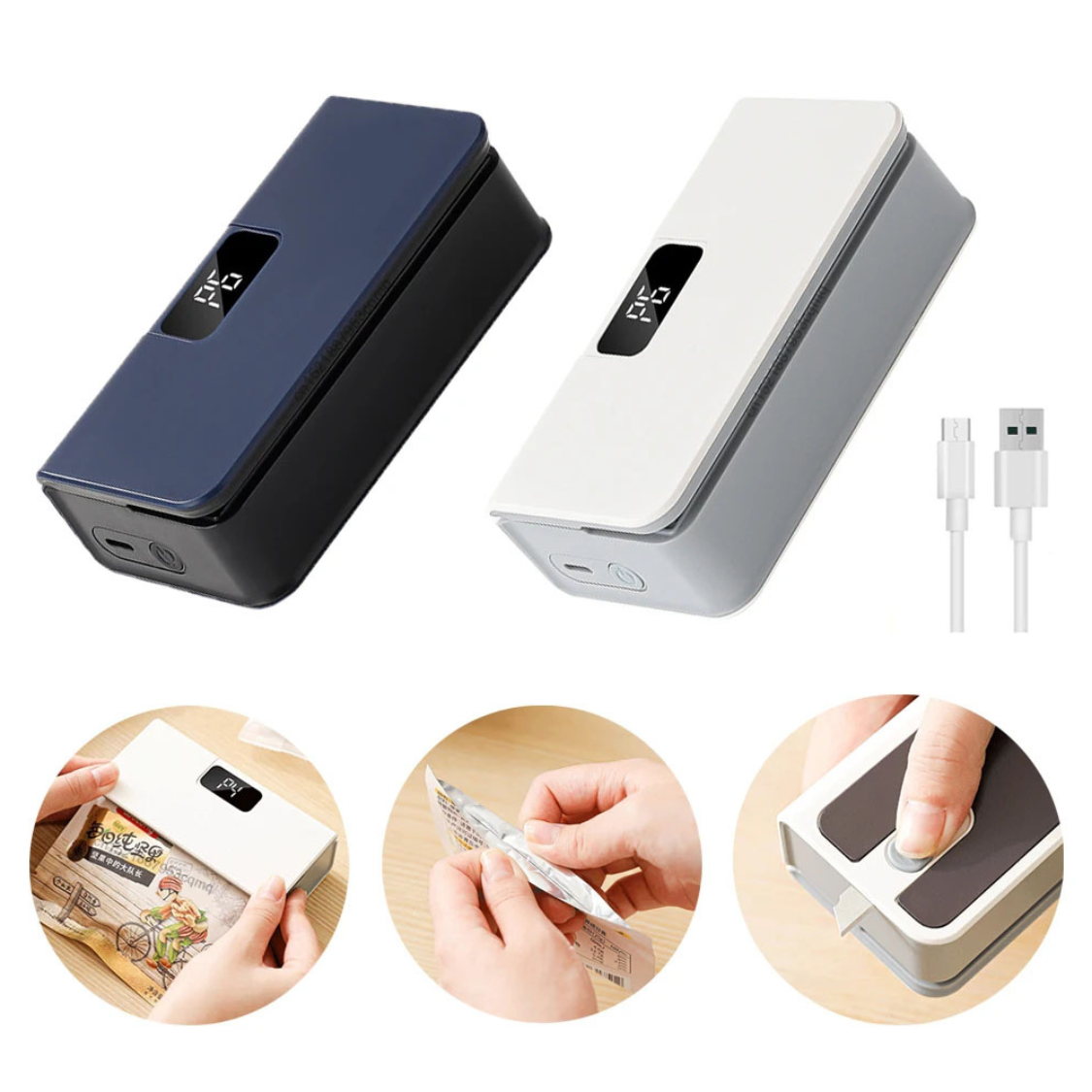 Kitchen bag sealer with LED display
