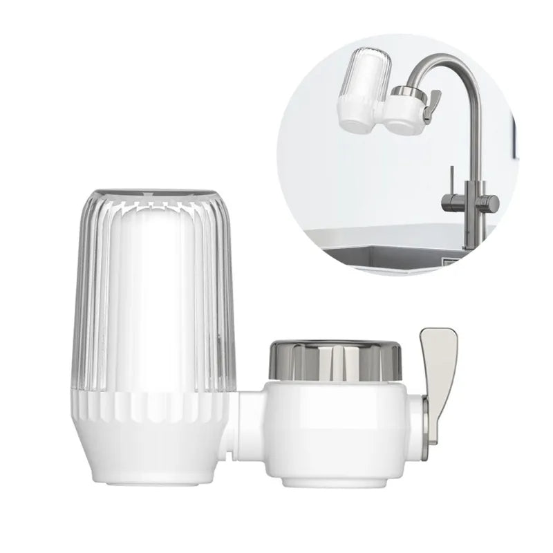 Kitchen tap water filter in use