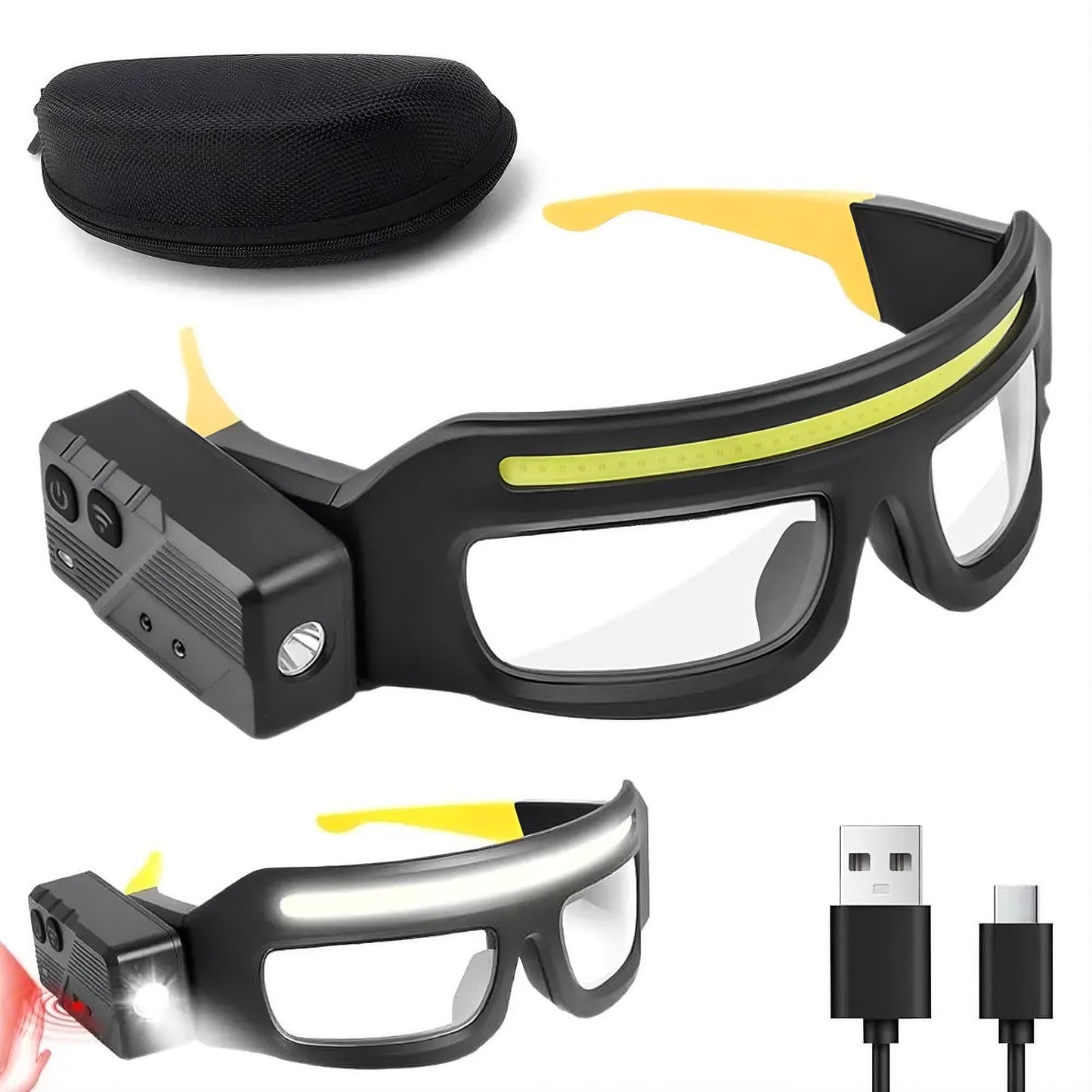 LED headlamp glasses with COB chip