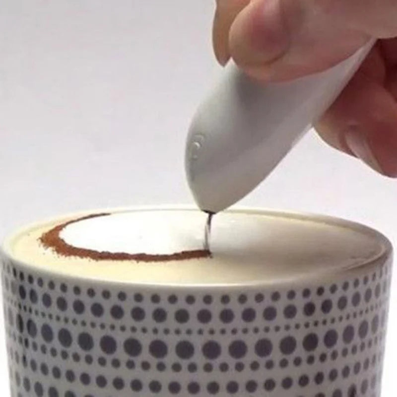 Latte pen frothing milk for cappuccino